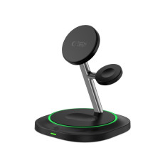3IN1 Induktionslastare för SmartWatch Smartphone Magnetic Magsafe - Svart