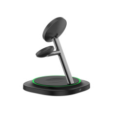 3v1 Indukční nakladač pro smartwatch smartphone magnetic magneto - černá