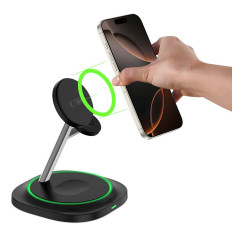 3IN1 Induktionslastare för SmartWatch Smartphone Magnetic Magsafe - Svart