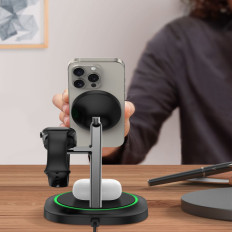 3 in 1 induction charger for the Magnetic MagSafe - black