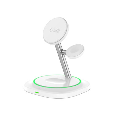 3in1 carregador de indução para smartwatch smartphone magnético magsafe - branco