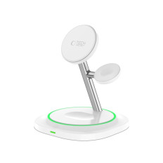 3in1 carregador de indução para smartwatch smartphone magnético magsafe - branco