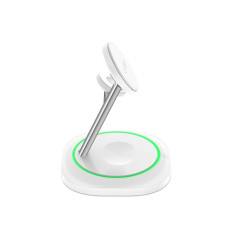 3in1 carregador de indução para smartwatch smartphone magnético magsafe - branco
