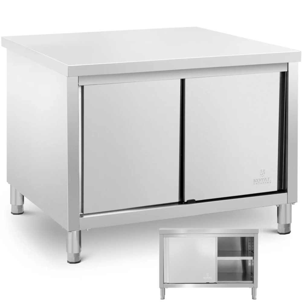 Tabla de la mesa de dibujos animados de dibujos animados con la puerta del gabinete lado eco acero 120 x 80 cm