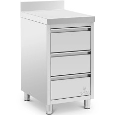 Caterpoolkast met een rack 3 laden staal 50 x 60 cm