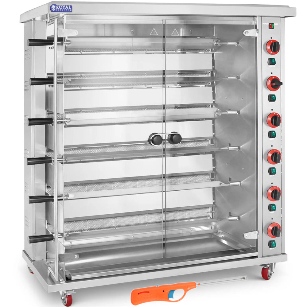Plinski gospodje Toaster do 30 piščancev 6 brizgalnih propana-butan 30 kW