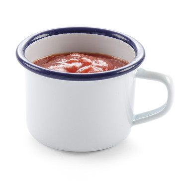 En mugg emalj med ett vitt 120 ml handtag Hendi 621318