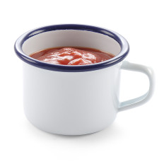 Un esmalte de la taza con un mango blanco de 120 ml. Hendi 621318