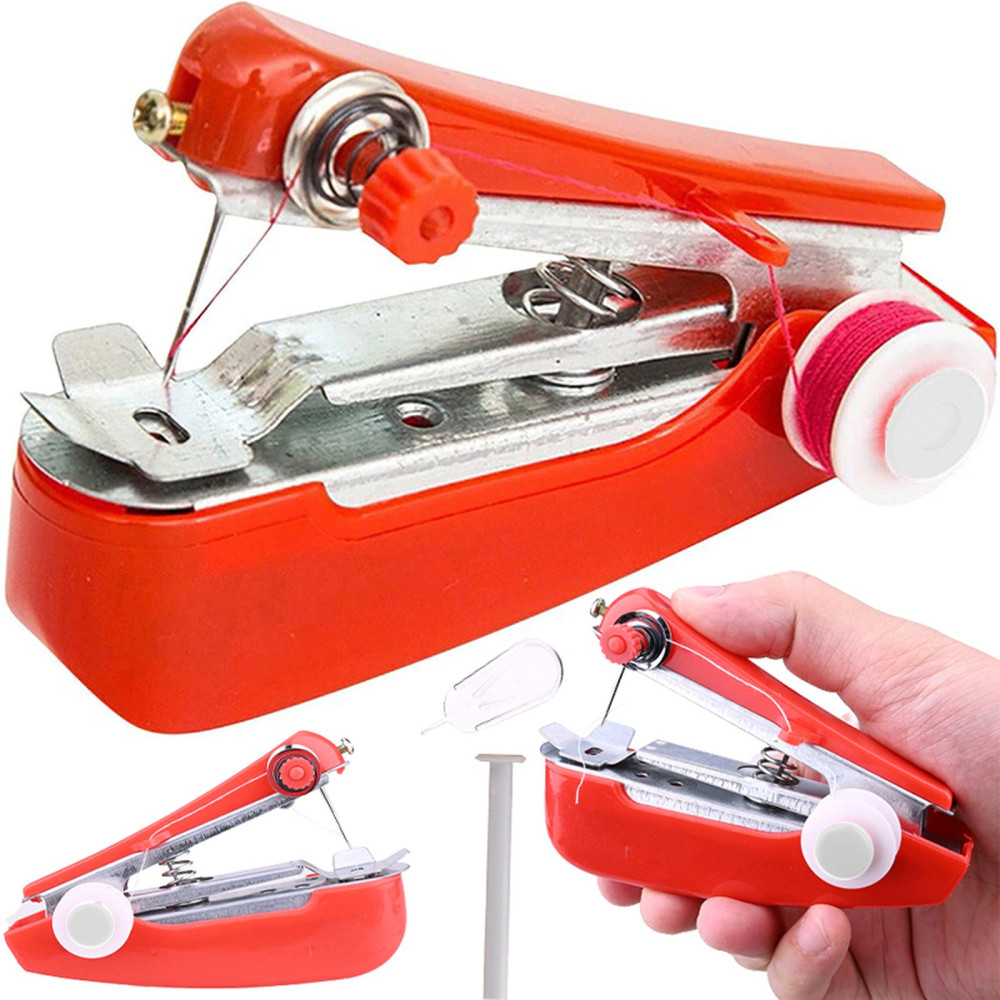 Mini håndlavet bærbar symaskine uden strøm - rød