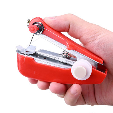 Mini roku darbs portatīvā šujmašīna bez jaudas - sarkana