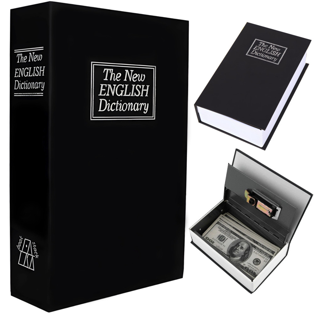 Ασφαλής ασφαλή μεταλλική κασετίνα για τιμαλφή χρήματα με τη μορφή βιβλίου XL