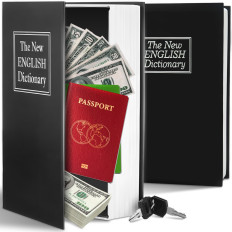 Cofre seguro metal metal para objetos de valor dinheiro sob a forma de um livro XL