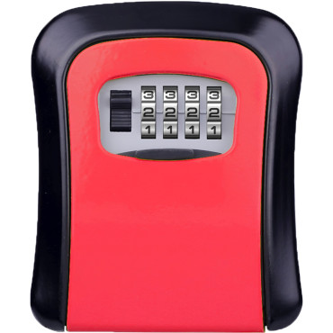 Atafa de metal seguro seguro para llaves con ciphamp ciphear 11.5 x 9.5 cm - rojo negro