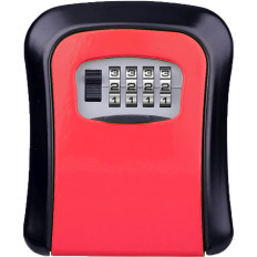 Caixão de metal seguro seguro para chaves com ciphamp ciphear 11,5 x 9,5 cm - vermelho preto