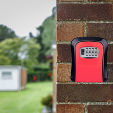 Veilige veilige metalen kist voor sleutels met ciphamp ciphear 11,5 x 9,5 cm - rood zwart