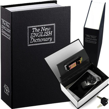 Caixão de metal seguro seguro para objetos de valor dinheiro sob a forma de um livro XXL