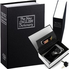 Caixão de metal seguro seguro para objetos de valor dinheiro sob a forma de um livro XXL