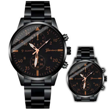 Classic Quartz Watch s 40 mm jeklene zapestnice - Črna