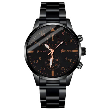 Classic Quartz hodinky s 40 mm oceľovým náramkom - čierny