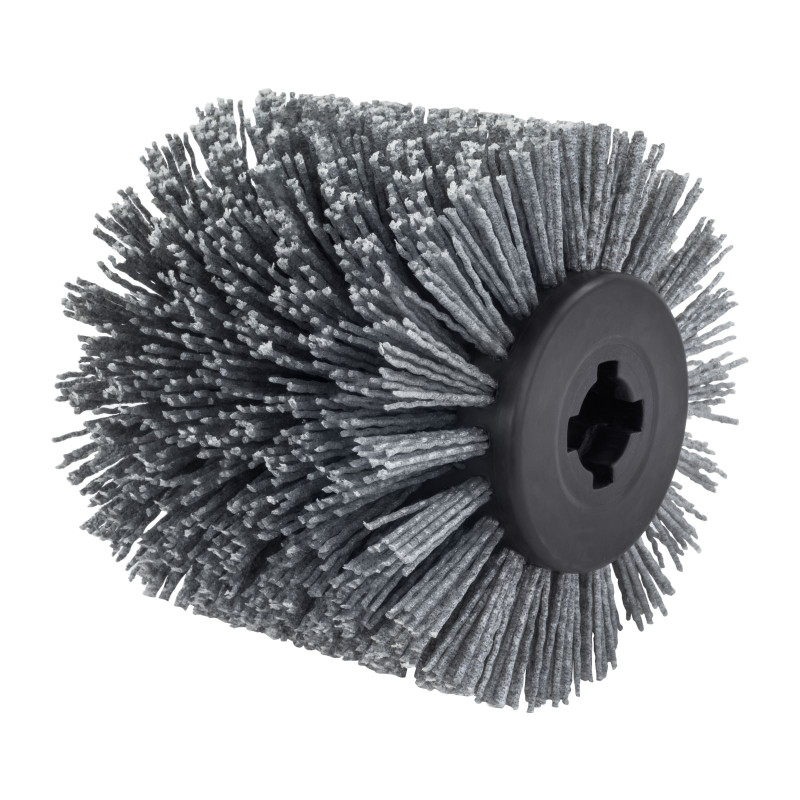 Roulette de ponçage brosse cylindrique en nylon pour satinage 120x100mm