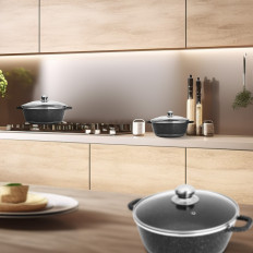 Pan sets with ceramic covers - 12 el.