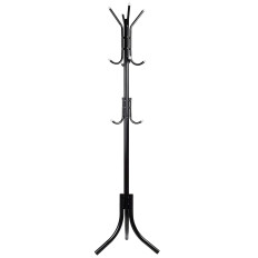 Oblečení podlahy stojící podkroví 3 úrovně 175 cm - černá