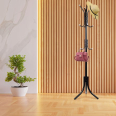Kläder golv stående loft 3 nivåer 175 cm - svart