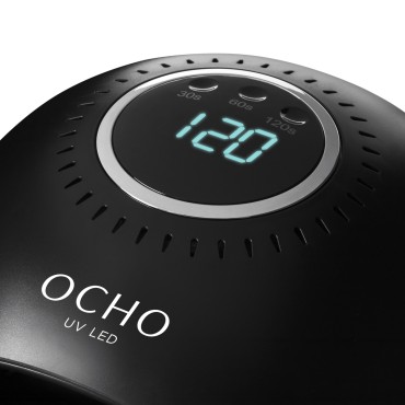 Ocho Nails 8 LED UV -lamppu musta 84W — lähikuva säätimistä