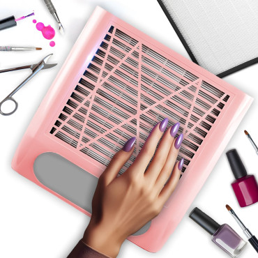 Dulkių absorberis nagų kasetėms. Magnetas 80 W - Pink