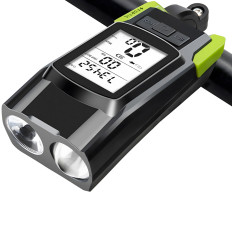 Bicycle headlamp front and rear with indicator bell with battery valves