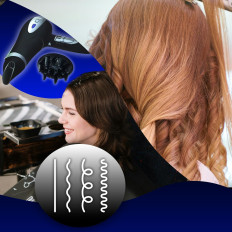 Sèche-cheveux avec ionisation avec accessoires d'air froid avec accessoires 5W1 2000