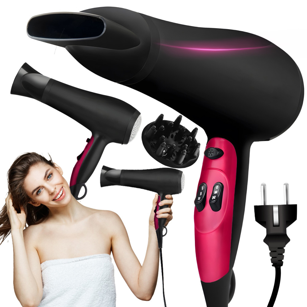 Sèche-cheveux 4in1 Air froide Fourniture 3 Niveaux de séchage 2000 W