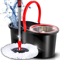 Περιστροφική περιστροφική 360 σφουγγαρίστρα με τηλεσκοπικό κάδο