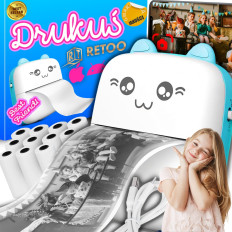 Termiskais printeris bērniem fotogrāfijām Piezīmes Mini Cat 11 veltņi - zili