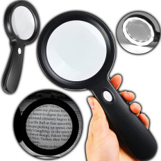 Lupe Backlit zum Lesen Zoom 10x 18 LED-Dioden 85 mm
