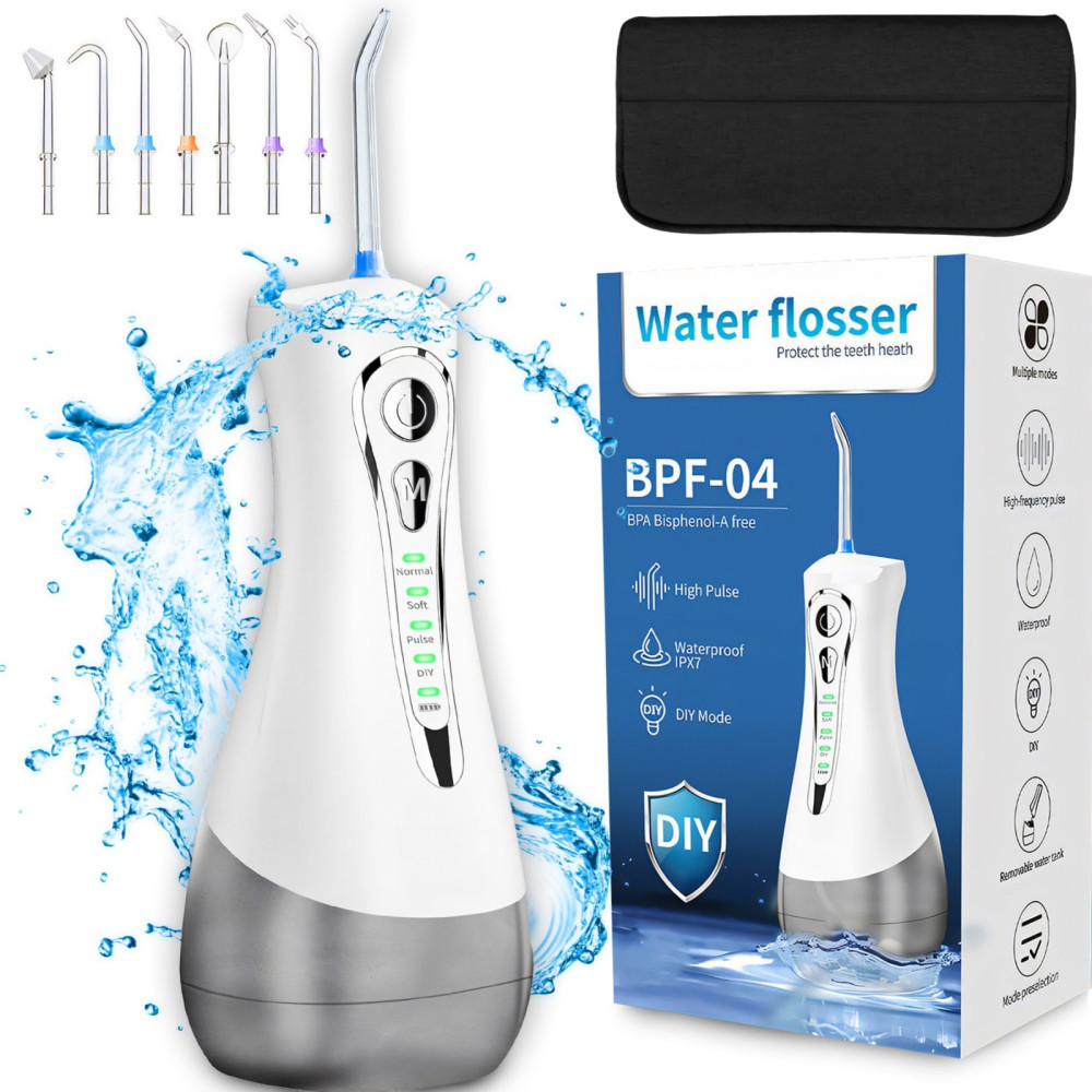 Zahn Dental Irrigator Wireless 4 Modi 7 Tipps 300 ml - Set