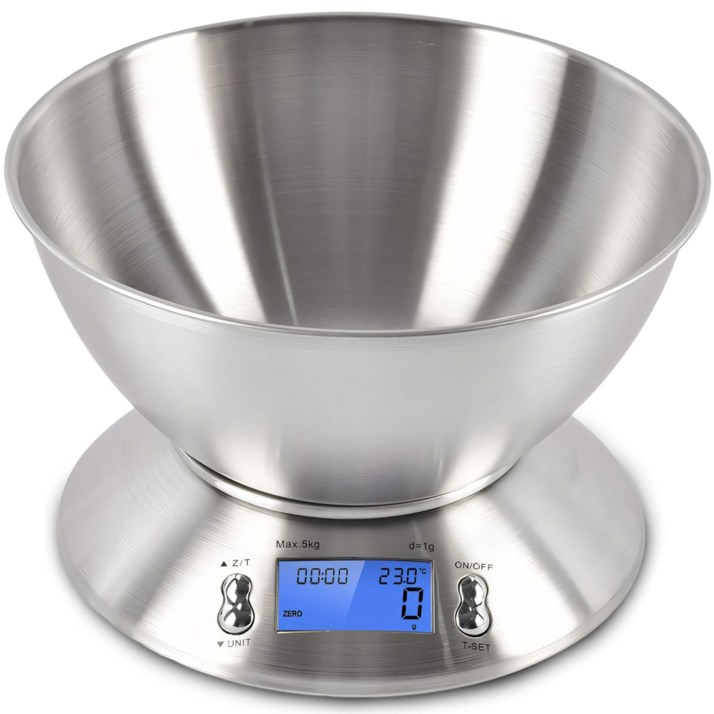 Échelle de la cuisine électronique avec un bol de thermomètre 1,8 l 1-5000 g / 1 g