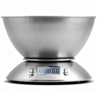 Elektronisk köksskala med en skål med termometer 1,8 L 1-5000 g / 1 g