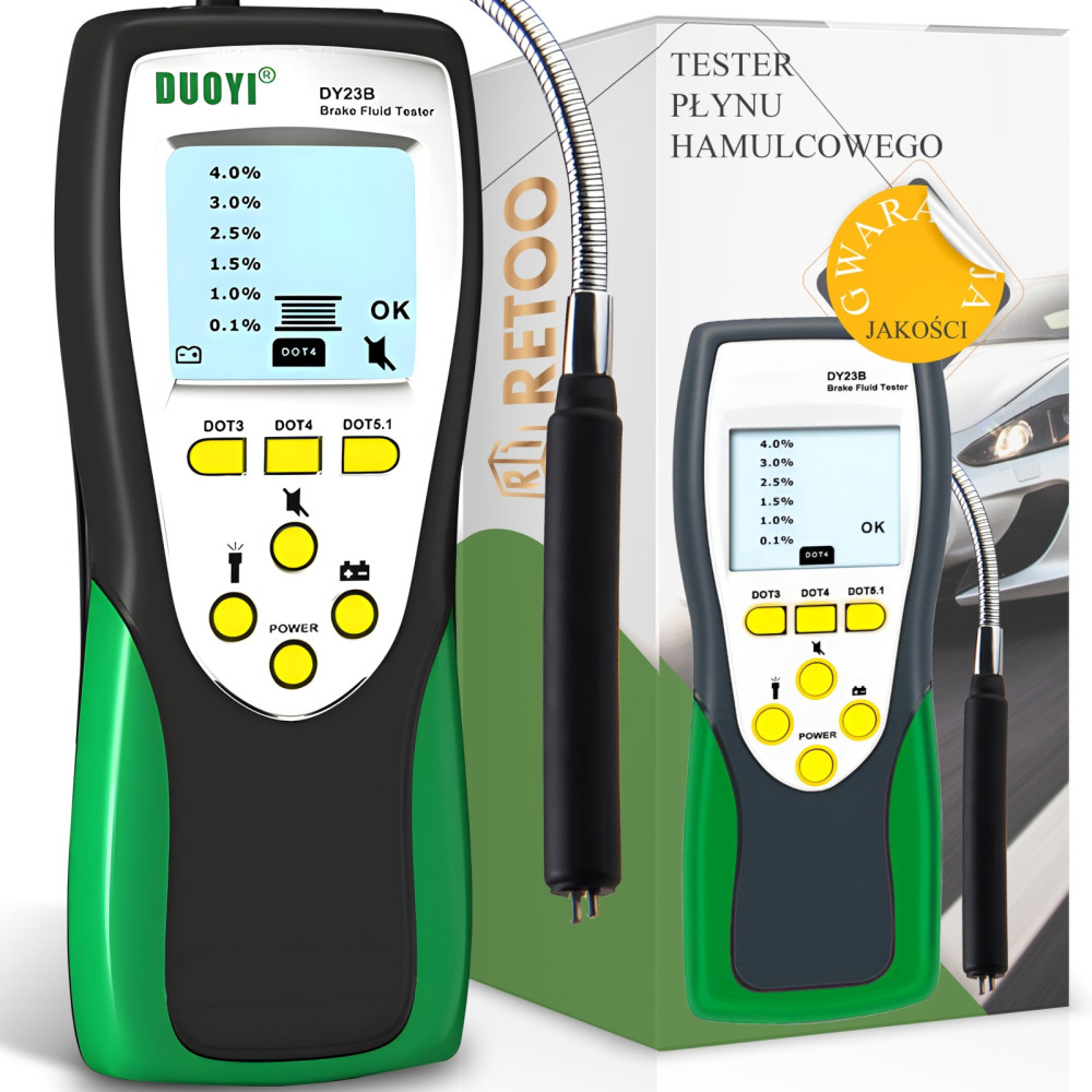 Dot3 / dot4 / dot5.1 Bromsvätska testmätare med sond LCD-skärm