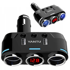 Verdeler Lichter Socket 2x USB-A LCD 12/24 V 100 W-oplader