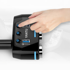 Distribuidor Lighter Socket 2x USB-A LCD 12/24 V 100 W Carregador