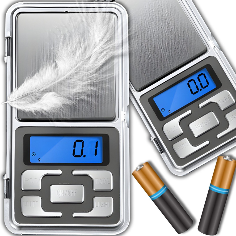 Bärbara smyckenskala LCD-batterier 200g / 0,01 g