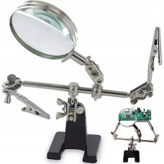 Σετ συγκόλλησης. Τρίτο χέρι με μεγεθυντικό φακό 2.5x ρυθμιζόμενες λαβές