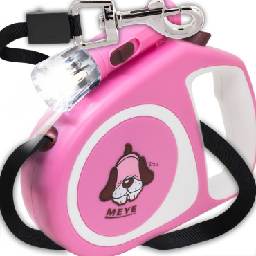 Pellicole per cani automatico Lychy con luce a LED ha portato fino a 15 kg 5 m - rosa