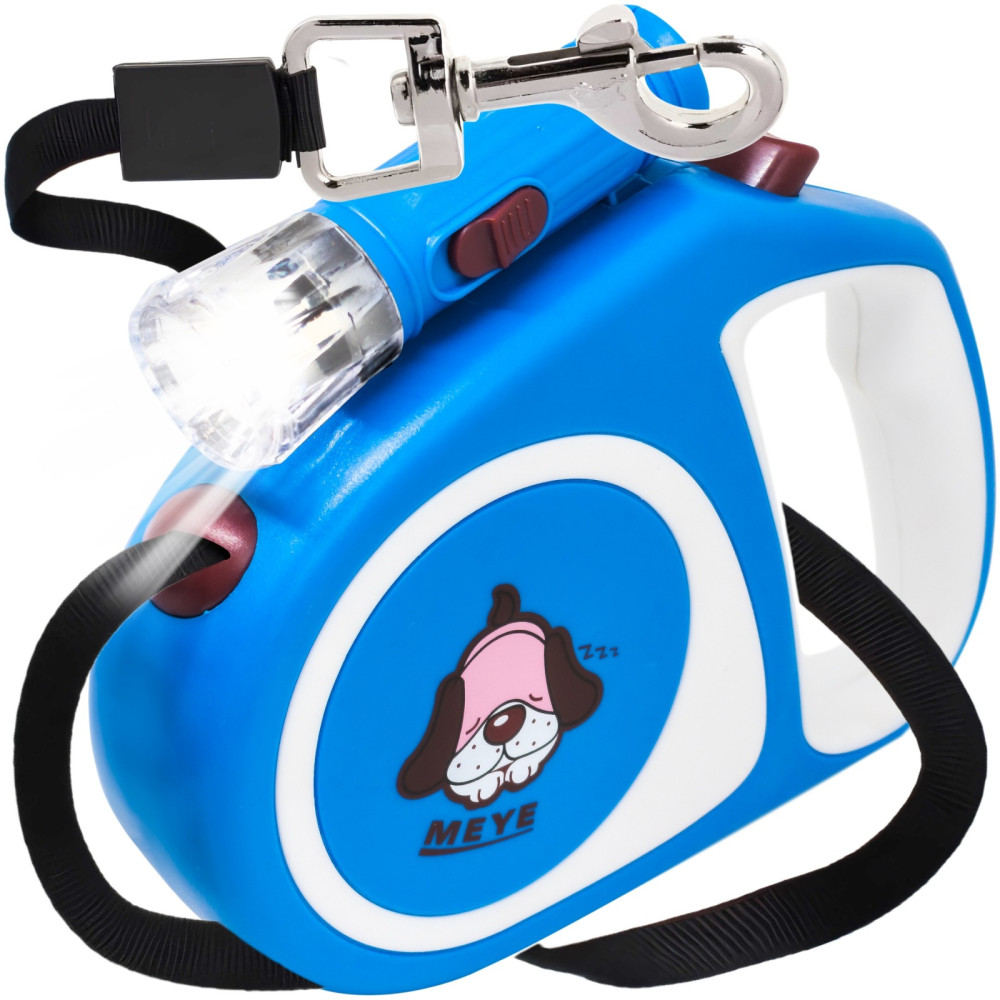 Automatische Tempel für einen Katzenhund mit einer LED-Taschenlampe bis 15 kg 5 m - blau