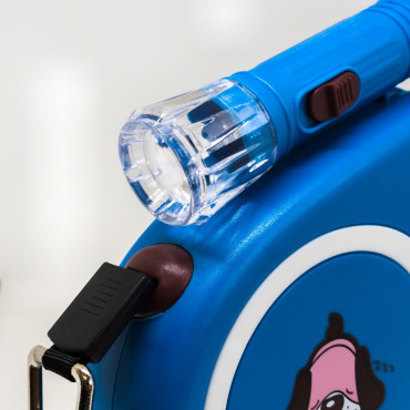 Automatické chrámy pre mačku s LED baterkou do 15 kg 5 m - modrá