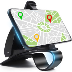 Porta in auto per il telefono con una clip su un pozzetto. Scheda di distribuzione 4-6,5 ''