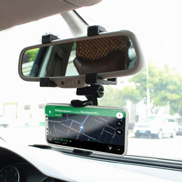 Suporte de carro para o telefone no espelho retrovisor