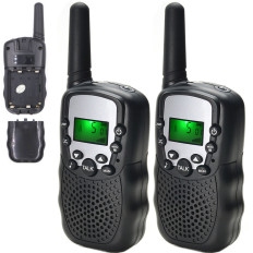 "Walkie Talkie Shortwave 8 PMR" su žibintuvėliu iki 3 km - 2 elementų rinkinys.