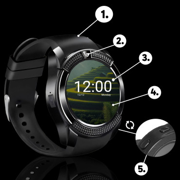 Smartwatch večnamenska uro na kartici SIM z MICROSD MICROSD